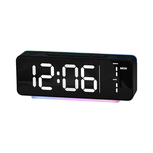 3-in-1 Digital Clock with Time, Date & Temperature Display, Compact Plug-in Alarm Clock for Living Room, Bedroom, Office – 4 Brightness Levels