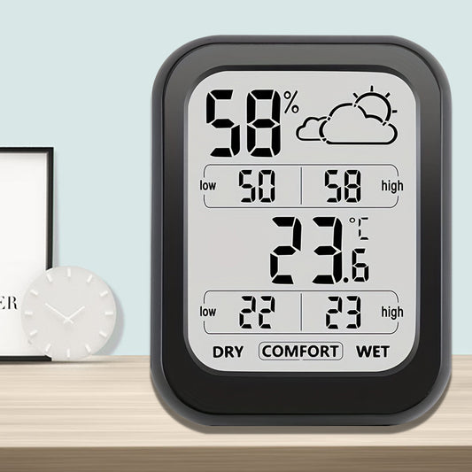 Digital Temperature Humidity Tester, Household Weather Station Thermometer Hygrometer -20℃ to 60℃, 10-99% RH, Reliable Electronic Components
