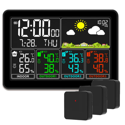 Wireless Indoor Outdoor Thermometer Weather Station, Digital Weather Clock with Dual Alarms, Multi-Channel Support, Temperature & Humidity Trends, Adjustable Backlight, Battery/AC Powered