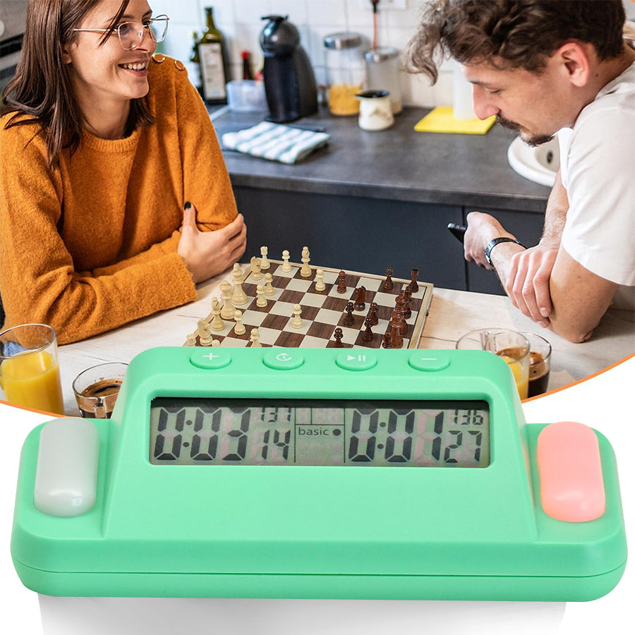 Multifunctional Digital Chess Clock, Professional Timer for Board Games with Basic Time, Plus Time, Second Reading System, Mute Function