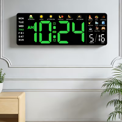 Large LED Calendar Wall Clock