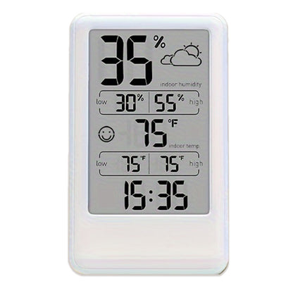 Digital Thermometer Hygrometer with Max/Min Records, Weather Forecast, Indoor Temperature & Humidity Monitor, Alarm with Snooze, Emoji Comfort Display (Battery Powered)