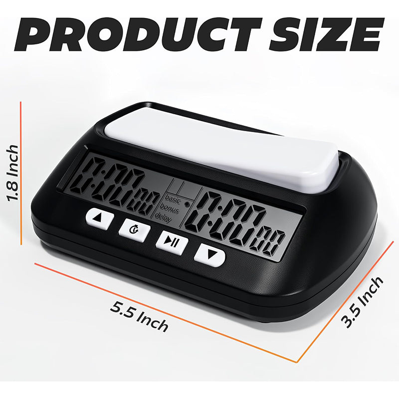 Multifunctional Chess Clock, Digital Timer for Chess, Go, Chinese Chess, Gobang – Second Reading, Plus Time, Mute Function, Lightweight