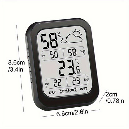 Digital Temperature Humidity Tester, Household Weather Station Thermometer Hygrometer -20℃ to 60℃, 10-99% RH, Reliable Electronic Components, Stable Performance