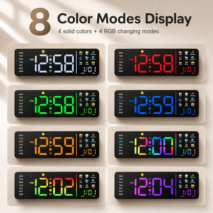 Large LED Calendar Wall Clock