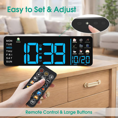 Large LED Calendar Wall Clock